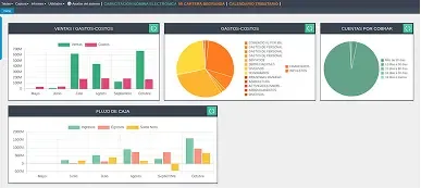 Captura de pantalla de ventana de dashboard de contabilidad